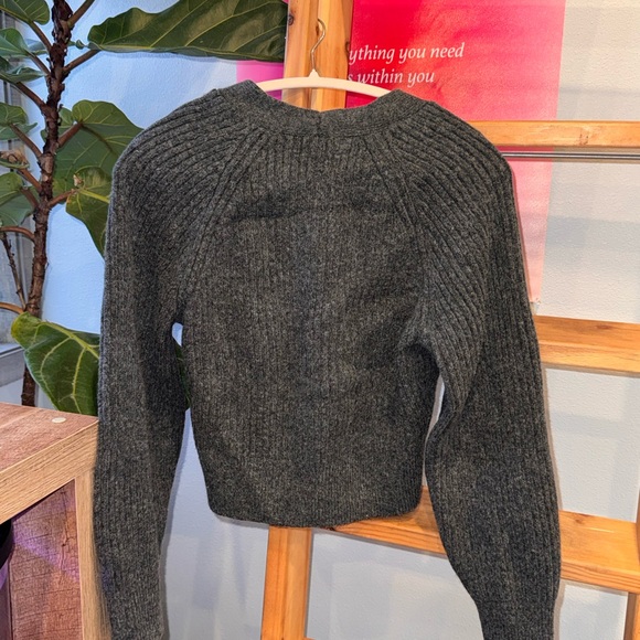 Charcoal Button-Up Women's Sweater - Picture 4 of 4